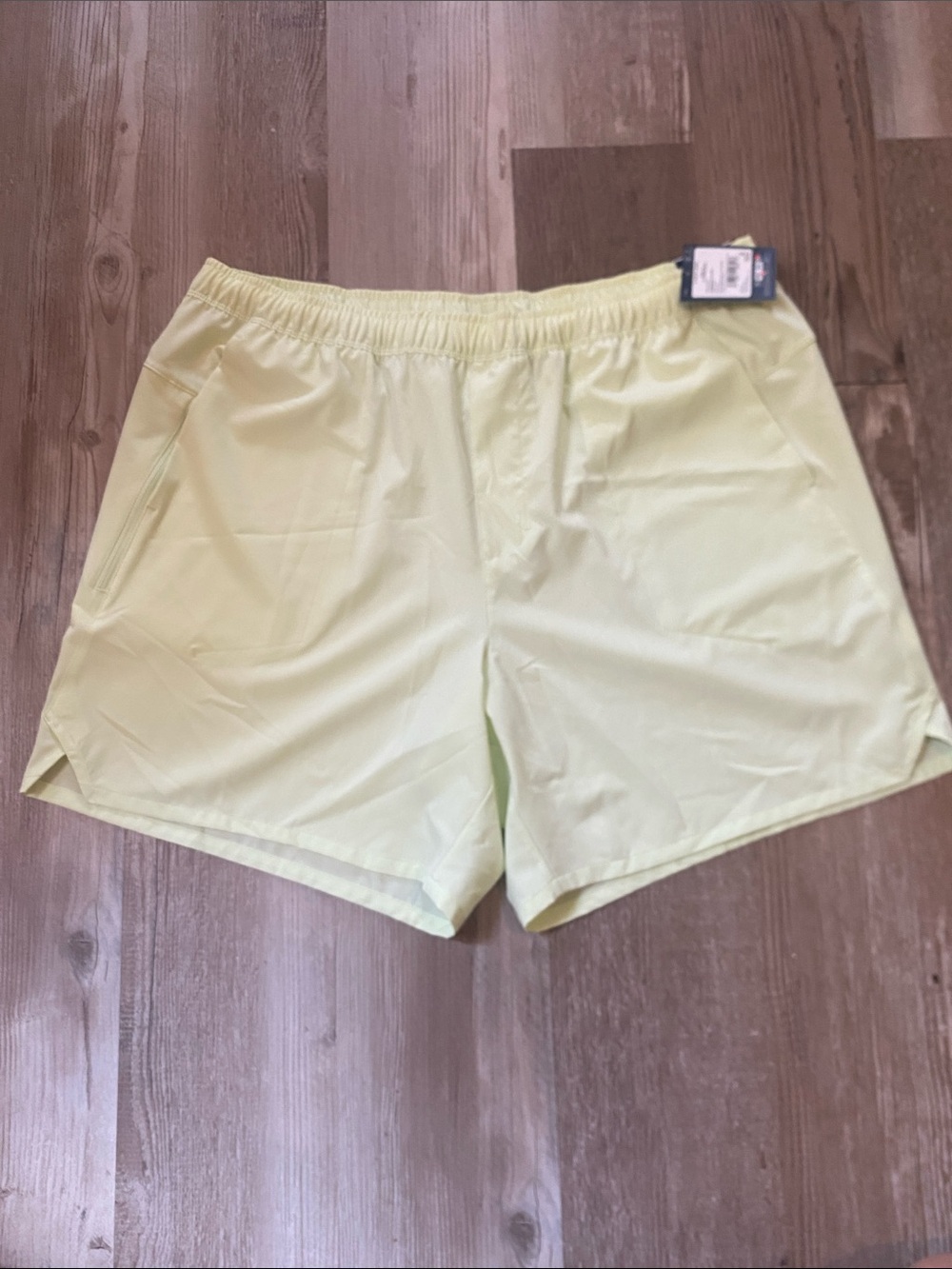 DSG Pale Yellow Athletic Shorts with Elastic Waistband